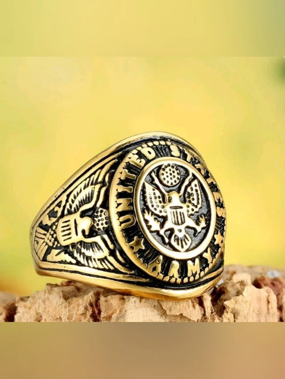 Stainless steel US Army American Flag Eagle ring Sizes 7 - 13 Available